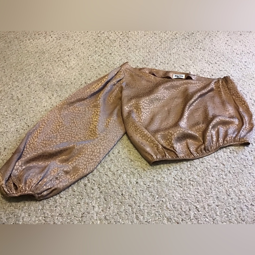 Show Me Your MuMu Brown Textured Blouse